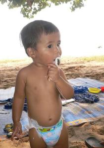 Mom said it's easier to clean up if I remove my clothes.  