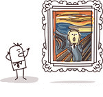 1058052-Royalty-Free-Vector-Clip-Art-Illustration-Of-A-Stick-Man-Viewing-The-Scream-In-An-Art-Gallery