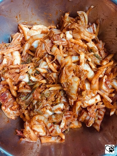 mixed the kimchi