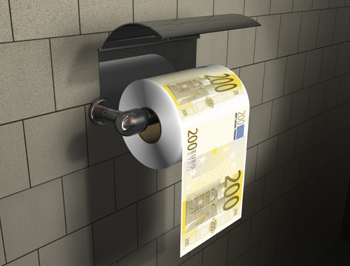 money toilet roll