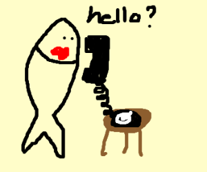 fish and phone