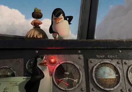 funny penguins on a plane