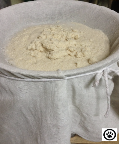 pour soymilk into pot