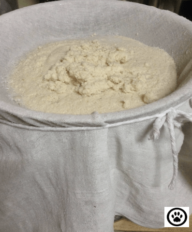 pour soymilk into pot