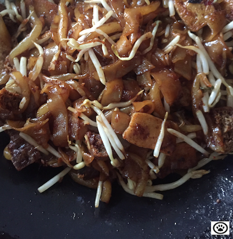 cover egg with noodles