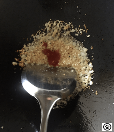 fry ginger and garlic and chili paste